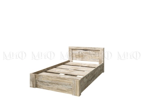 Кровать Ройс (Ш-1267 x В-800 x Г-2138 мм/Спальное Место 1200 x 2000 мм) Дуб Юкон/Бетон Темный