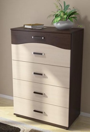 Комод Вега К-01 Венге/Дуб Молочный (Ш-750 × В-1120 × Г-417 мм)