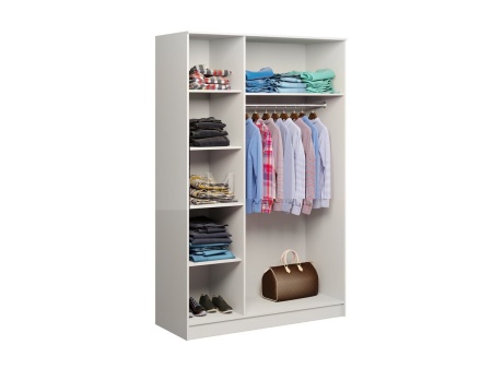 Шкаф 3-х Створчатый Настя МДФ (Ш-1350 x В-2116 x Г-540 мм)/Белый Глянец